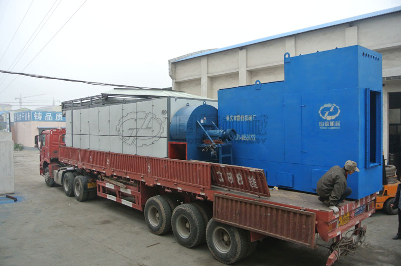 全套設備裝完，貨車駛離廠區(qū)